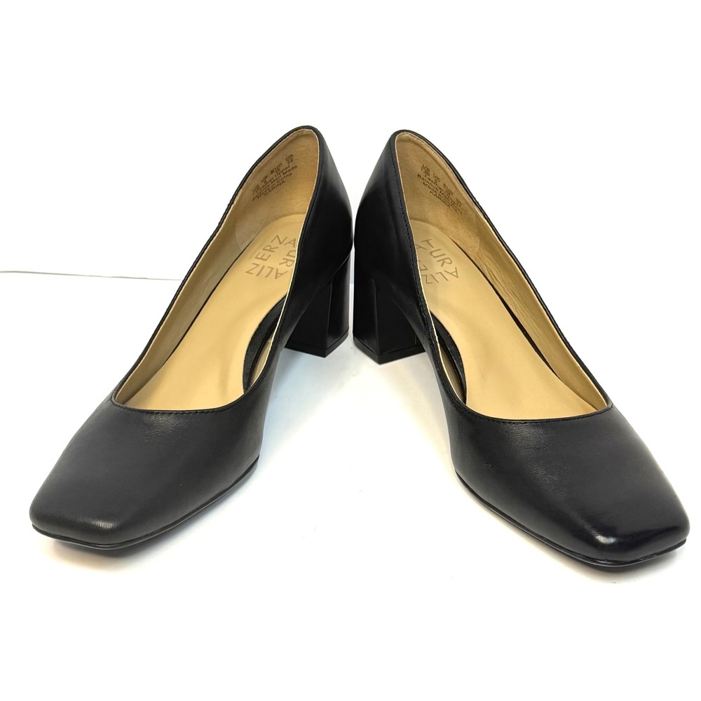 Naturalizer Karina Square Toe Dress Pumps Black Leather Size 7.5M NWT - Picture 2 of 9
